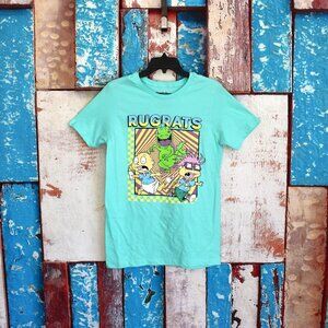 Unisex Nickelodeon Rugrats Graphic T-Shirt Cartoon Tee SMALL Celadon